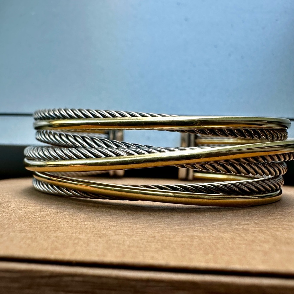 David Yurman Crossover Bangle Gold & Silver